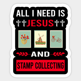 I Need Jesus And Stamp Collecting Stamps Philately Philatelist Sticker